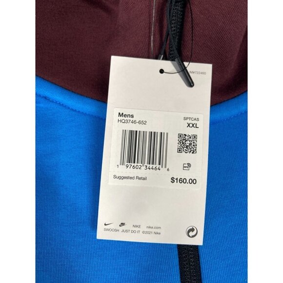 Nike Tech Fleece Windrunner Reflective Zip Hoodie SZ 2XL Men Burgundy HQ3746-652 - Picture 6 of 6